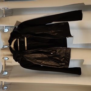 Black pleather and knit jacket -  Size S